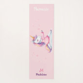 Eenhoorn Yoga Pose Pastel Roze Schattigee naam Mon Yogamat (Achterkant)