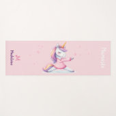 Eenhoorn Yoga Pose Pastel Roze Schattigee naam Mon Yogamat (Voorkant (horizontaal))