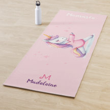 Eenhoorn Yoga Pose Pastel Roze Schattigee naam Mon