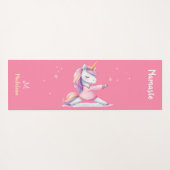 Eenhoorn Yoga Pose Roze Blush Schattigee Naam Mono Yogamat (Achterkant (horizontaal))