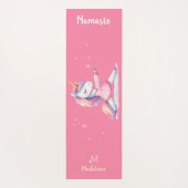 Eenhoorn Yoga Pose Roze Blush Schattigee Naam Mono Yogamat (Achterkant)