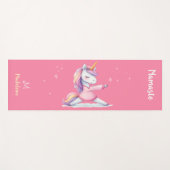 Eenhoorn Yoga Pose Roze Blush Schattigee Naam Mono Yogamat (Voorkant (horizontaal))