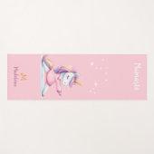 Eenhoorn Yoga Pose Roze Leuk Namaste Naam Monogram Yogamat (Voorkant (horizontaal))