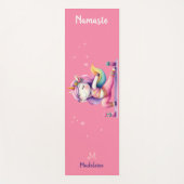 Eenhoorn Yoga Pose Yogi Roze Schattigee Naam Monog Yogamat (Voorkant)