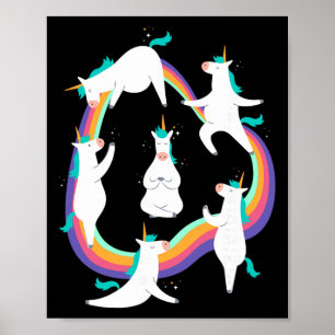 Eenhoorn Yoga Zonnegroet Poses Regenboog Meme Poster