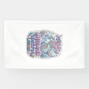 Eenhoorn Zeemeermin Eenhoorn Lagune Grafisch Ontwe Spandoek