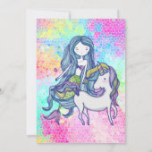 Eenhoorn & Zeemeermin Pool Party Uitnodiging (Achterkant)