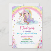 Eenhoorn Zeemeermin Verjaardag Uitnodiging (Voorkant)