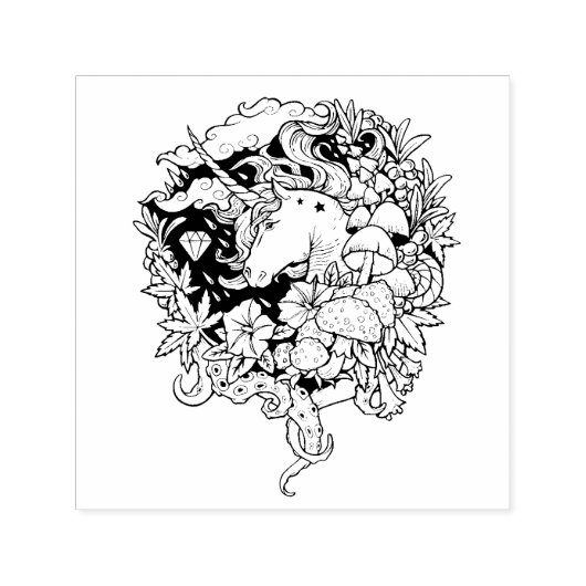 Eenhoorn Zelfinktende Stempel (Design)