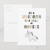 Eenhoorn zijn op het gebied van paarden briefkaart (Voorkant / Achterkant)