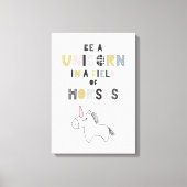 Eenhoorn zijn op het gebied van paarden canvas afdruk (Voorkant)