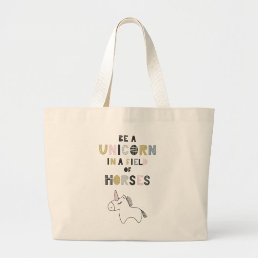 Eenhoorn zijn op het gebied van paarden grote tote bag (Voorkant)