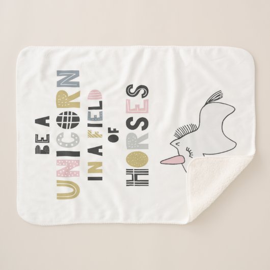 Eenhoorn zijn op het gebied van paarden sherpa deken (Voorkant (horizontaal))