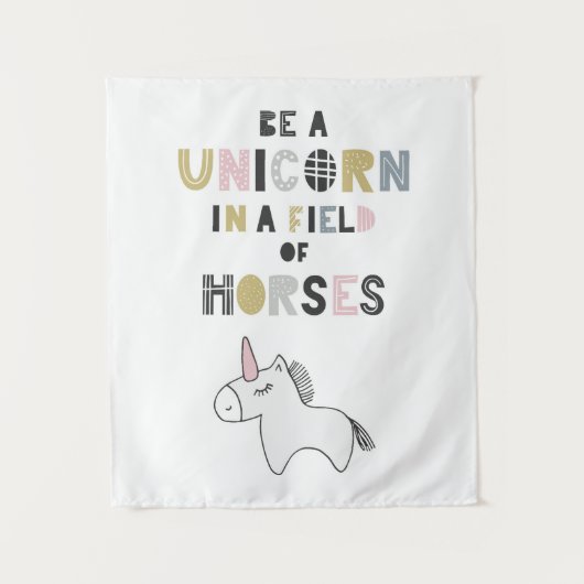 Eenhoorn zijn op het gebied van paarden wandkleed (Voorkant)