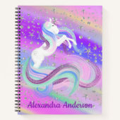  eenhoorn zilveren sterren school notitieboek (Voorkant)