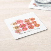 Eenhoorn Zinnia Collage Paper Onderzetter (Schuin)