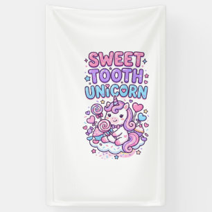 Eenhoorn Zoete Tand Eenhoorn Schattig Pastel Schat Spandoek