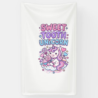 Eenhoorn Zoete Tand Eenhoorn Schattig Pastel Schat Spandoek