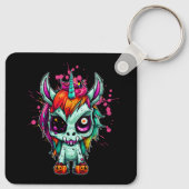 Eenhoorn Zombie Zombiecorn Horror Karakter Gothic Sleutelhanger (Achterkant)