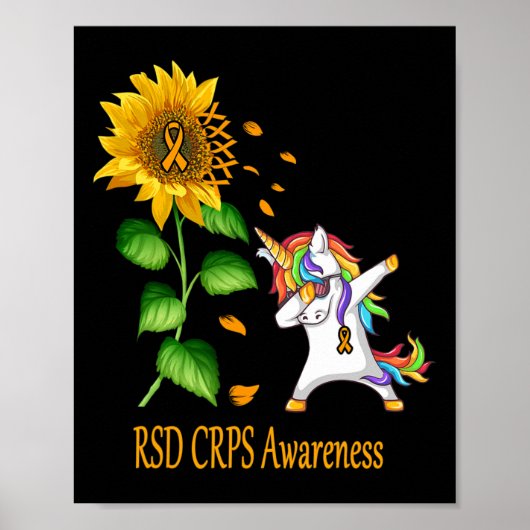 Eenhoorn Zonnebloem RSD CRPS Awareness Poster (Voorkant)