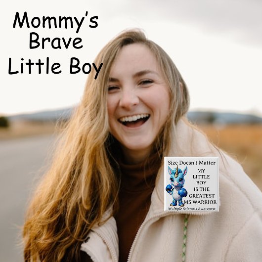 Eenhoorn, zoon, Kind, MS Warrior Button