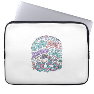 Eenhoorn Zout Manen Zonnige Ziel Retro Stijl T-Shi Laptop Sleeve
