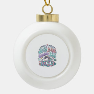 Eenhoorn Zoute Manen Zonnige Ziel Retro Stijl T-Sh Keramische Bal Ornament