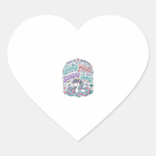 Eenhoorn Zoutige Manen Zonnige Ziel Retro Stijl T- Hart Sticker