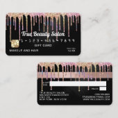 Eenhoorn Zwart Metallic Glitter Druppels Gift Cred Visitekaartje (Voorkant / Achterkant)