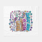 Eénhoorn Zweet Nu Glans Later Cadeau Idee Vector D Fleece Deken (Voorkant (Horizontaal))