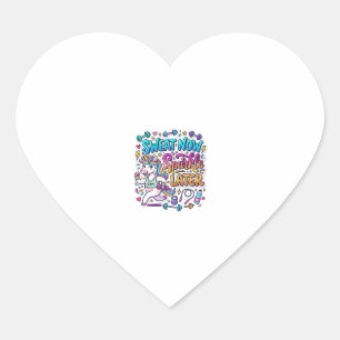 Eénhoorn Zweet Nu Glans Later Cadeau Idee Vector D Hart Sticker