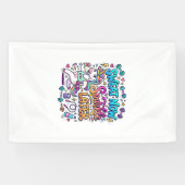Eénhoorn Zweet Nu Glans Later Cadeau Idee Vector D Spandoek (Horizontaal)