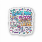 Eénhoorn Zweet Nu Glans Later Cadeau Idee Vector D Sticker (Voorkant)