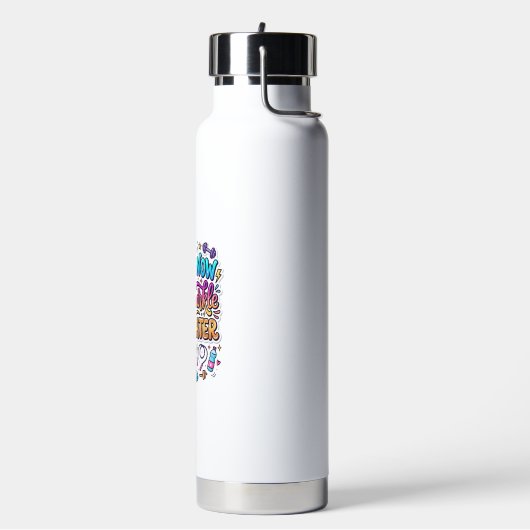Eénhoorn Zweet Nu Glans Later Cadeau Idee Vector D Waterfles (Links)