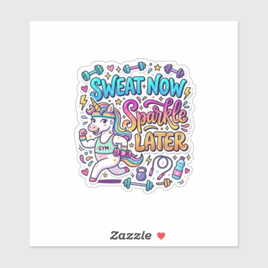 Eenhoorn Zweet Nu Glans Later Cadeaubon Vector D Sticker (Vel)