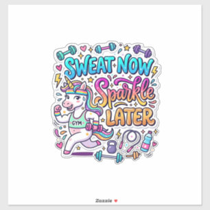 Eenhoorn Zweet Nu Glans Later Cadeaubon Vector D Sticker