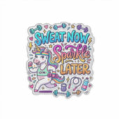 Eenhoorn Zweet Nu Glans Later Cadeaubon Vector D Sticker (Voorkant)