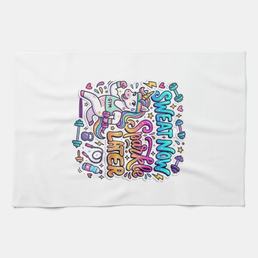 Eenhoorn Zweet Nu Glans Later Cadeaubon Vector D Theedoek (Horizontaal)