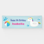 Eenhoorn Zwembad Float Zomer Verjaardagsfeestbanne Spandoek (Horizontaal)