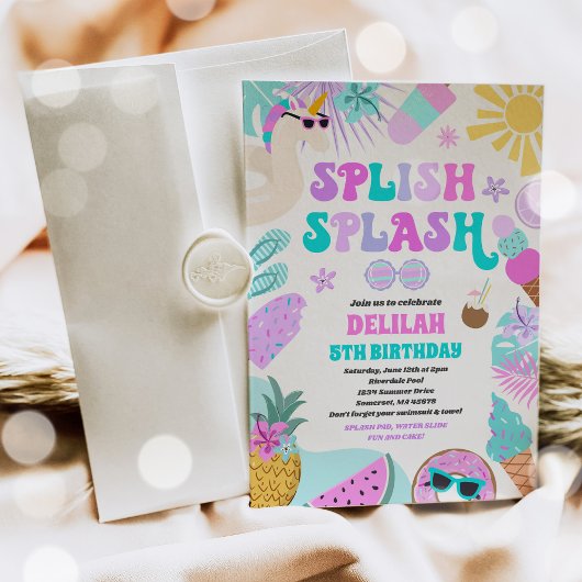 Eenhoorn Zwembad Party Tropische Zomer Zwembad Ver Kaart