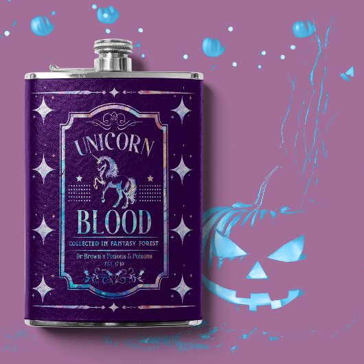 Eenhoornbloed Paarse iriserende stof Heupfles