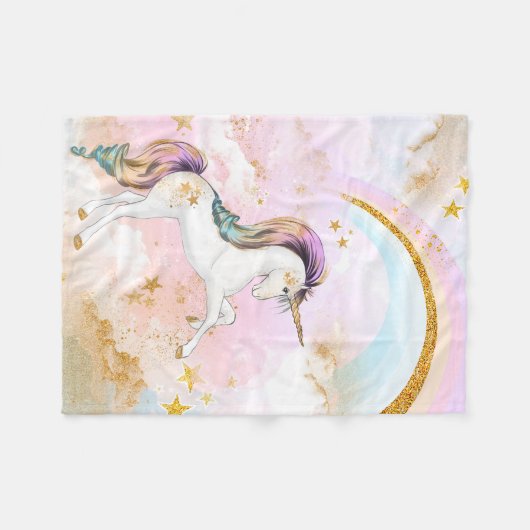 Eenhoorndeken Fleece Deken (Voorkant (Horizontaal))
