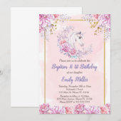 Eenhoorndoop en uitnodiging voor verjaardag (Voorkant / Achterkant)