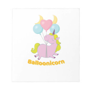 Eenhoornfeest Ballonicorn Verjaardagsfeest Notitieblok