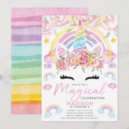 Eenhoornfeest magische verjaardag kaart