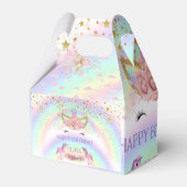 Eenhoornfeest Regenboog 1e verjaardag grillig meis Bedankdoosjes (Achterkant)
