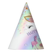 Eenhoornfeest Regenboog 1e verjaardag grillig meis Feesthoedjes (Links)