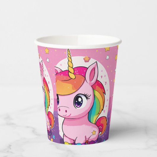 Eenhoornglas voor feest papieren bekers (Links)