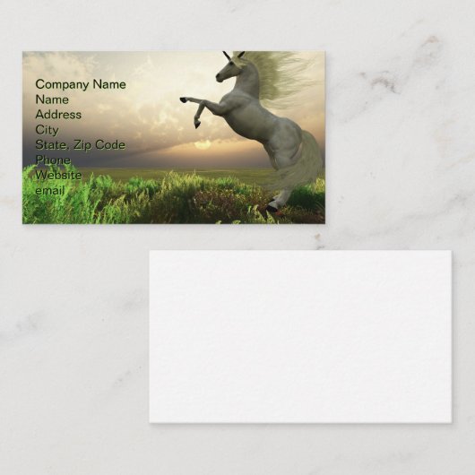 eenhoornhert visitekaartje (Voorkant / Achterkant)