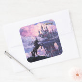 Eenhoornkasteel Vierkante Sticker (Envelop)